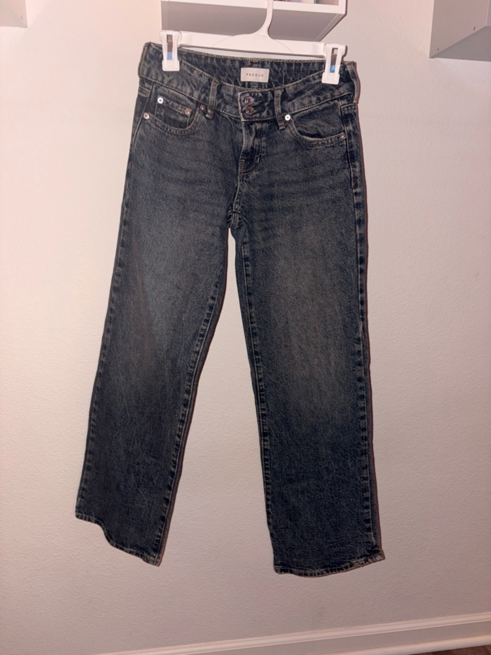 PacSun Washed Black High-Rise Straight Jeans